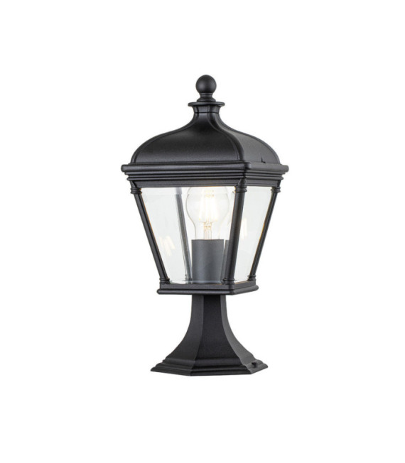 Lampe sur pied extérieur Bayview Aluminium,verre biseauté transparent Noir