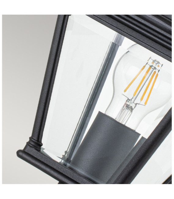 Bayview lámpara de pie exterior Aluminio, cristal biselado transparente Negro