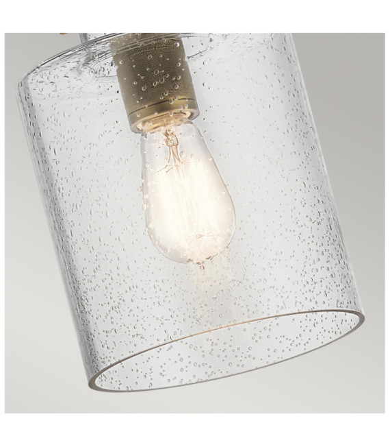 Kichler pendant light Transparent grained glass, steel Natural brass