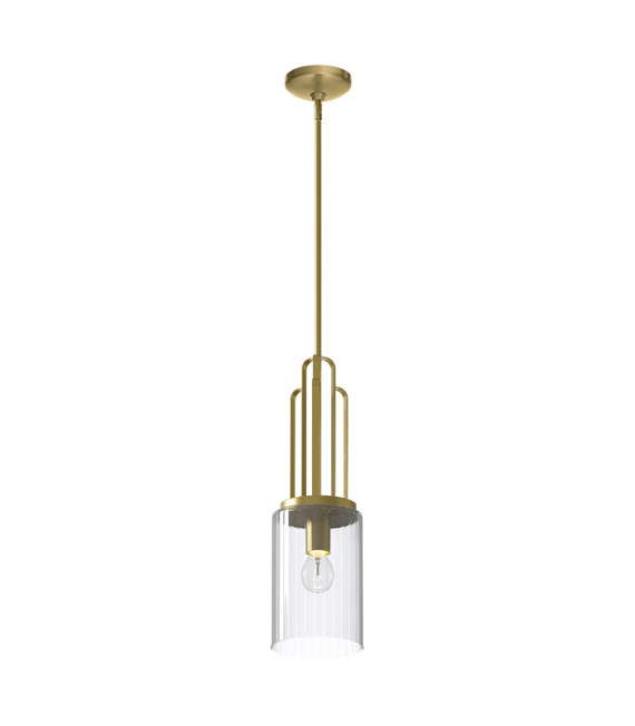 Kichler pendant light Clear fluted glass, steel Brushed natural brass