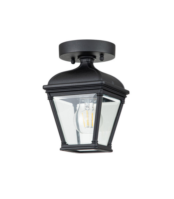 Bayview outdoor floor lamp Aluminum, transparent beveled glass Black