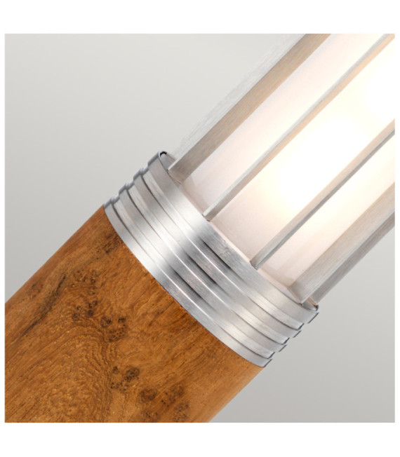 Hornsea Polycarbonat-Stehleuchte für den Außenbereich, Edelstahl 316, Teakholz, Teakholz mit Edelstahl 316