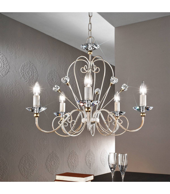 Lampadario ROSSANA Champagne / Oro 5 lampadine