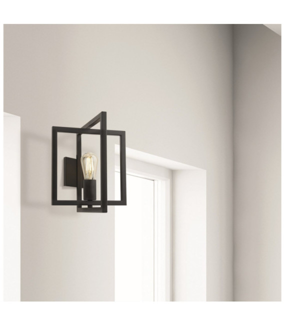 Plaza wall light Mild steel Matt black