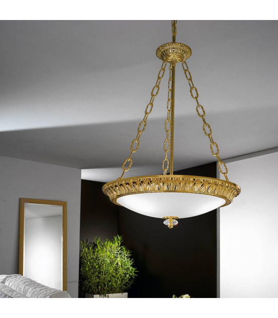 Lampadario classico MILADY in oro con 3 lampadine francesi