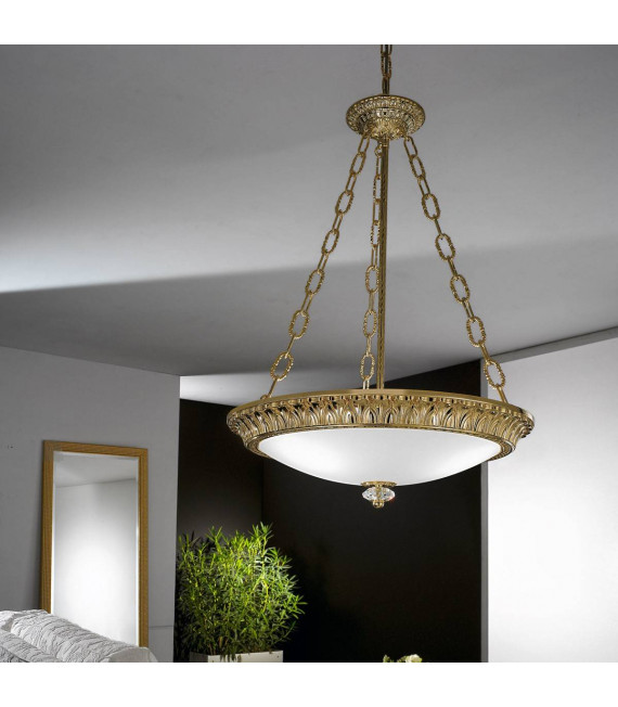 Suspension classique MILADY laiton antique 3 ampoules