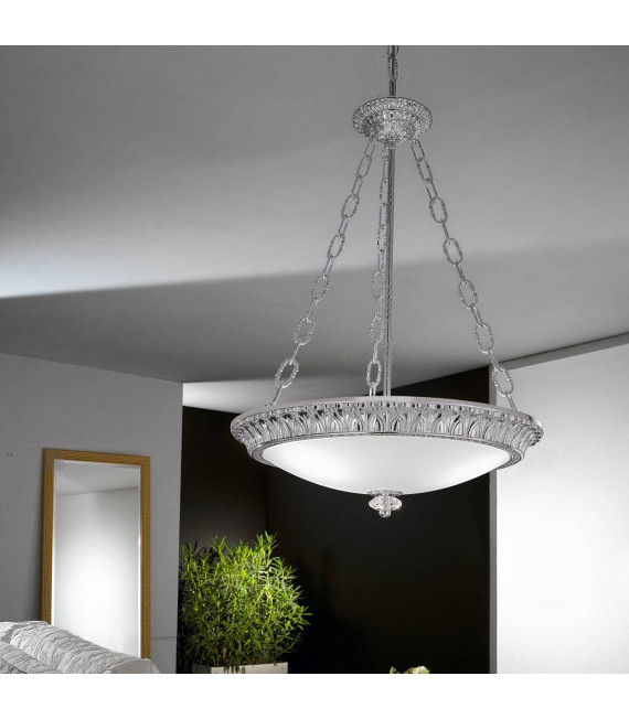 Klassische MILADY Chrom Pendelleuchte 3 Lampen