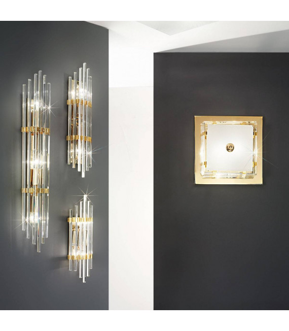 Applique murale en cristal ONTARIO Or 24 Carats 2 ampoules