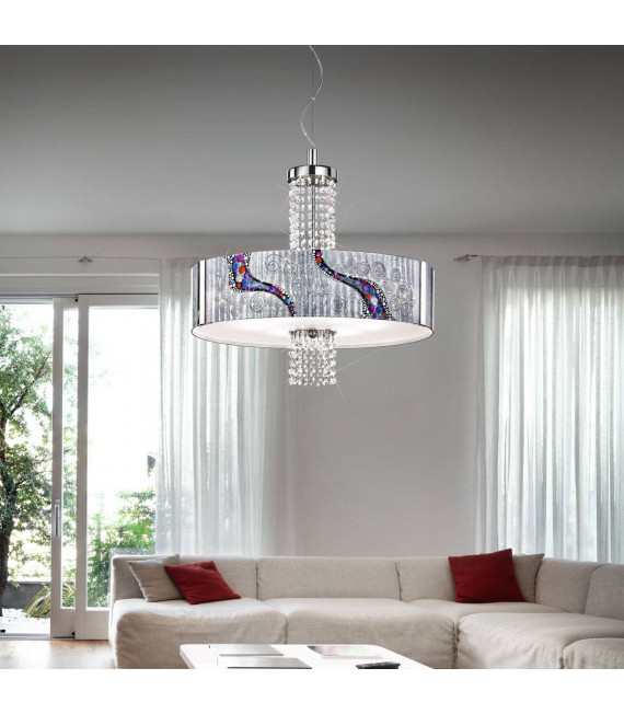Suspension design EMOZIONE chrome 6 ampoules