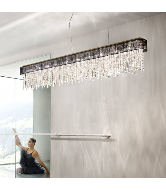 Design Pendelleuchte PRISMA 24K Gold 10 Glühbirnen
