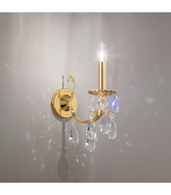 Klassische Wandleuchte VICTORIA 2 24 Karat Gold 1 Glühbirne