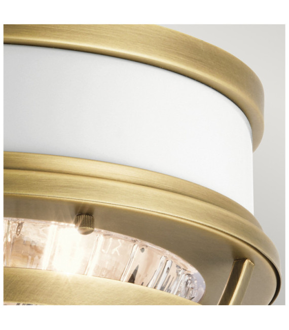 Kichler ceiling light Transparent ribbed glass, steel Natural and white brass
