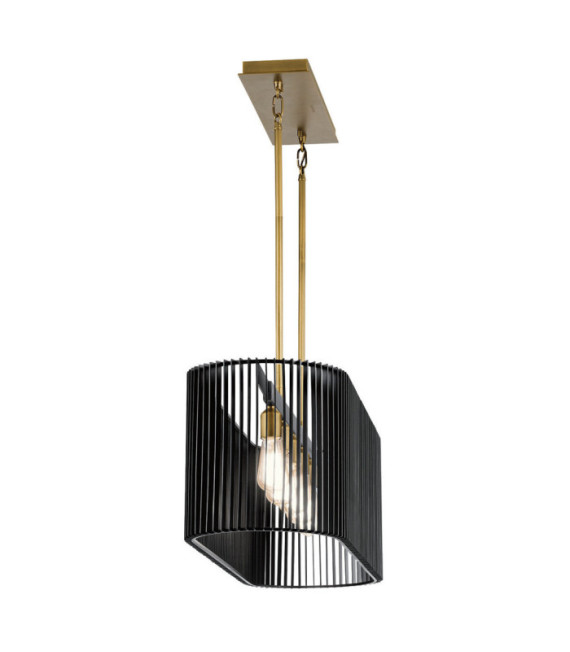 Lampada a sospensione Kichler Acciaio nero e ottone naturale