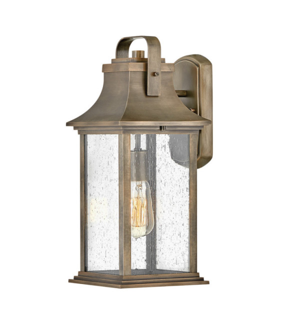 Hinkley outdoor wall light Cast aluminum, transparent grained glass Burnished bronze