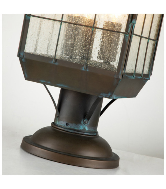 Lampe sur pied extérieur Hinkley Verre à graines transparent,laiton massif Laiton vieilli