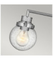 Wall light Bathroom Hinkley Steel, transparent grained glass Polished chrome