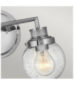 Wall light Bathroom Hinkley Steel, transparent grained glass Polished chrome