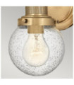 Wall light Bathroom Hinkley Steel, transparent grained glass Brass Heritage