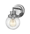 Applique murale Salle de bains Hinkley Acier,verre grainé transparent Chrome poli