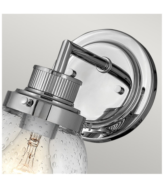 Wall light Bathroom Hinkley Steel, transparent grained glass Polished chrome
