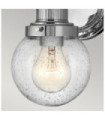 Wall light Bathroom Hinkley Steel, transparent grained glass Polished chrome