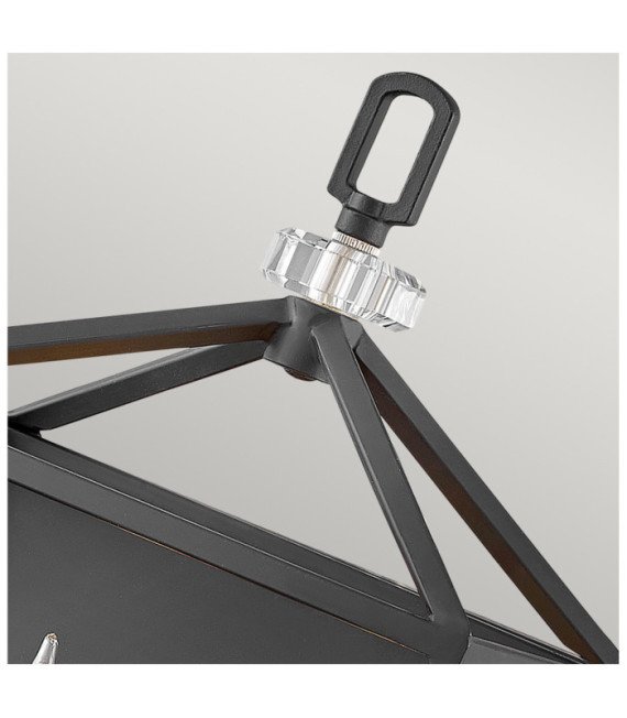 Suspension Hinkley Acier,cristal Noir avec nickel poli