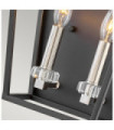 Hinkley pendant light Steel, Black crystal with polished nickel