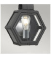 Quoizel exterior wall light Aluminum, steel, brass, transparent grained glass Marbled black