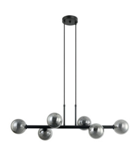 Suspension Olbia Verre,Acier Noir
