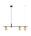 Bletter Pendant Lamp Glass, Black Steel, Amber