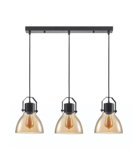 Lampadario Darlena in acciaio nero