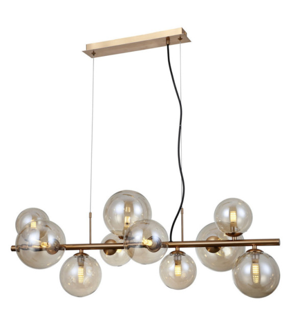 Canello Pendelleuchte Glas, Stahl Honig Messing