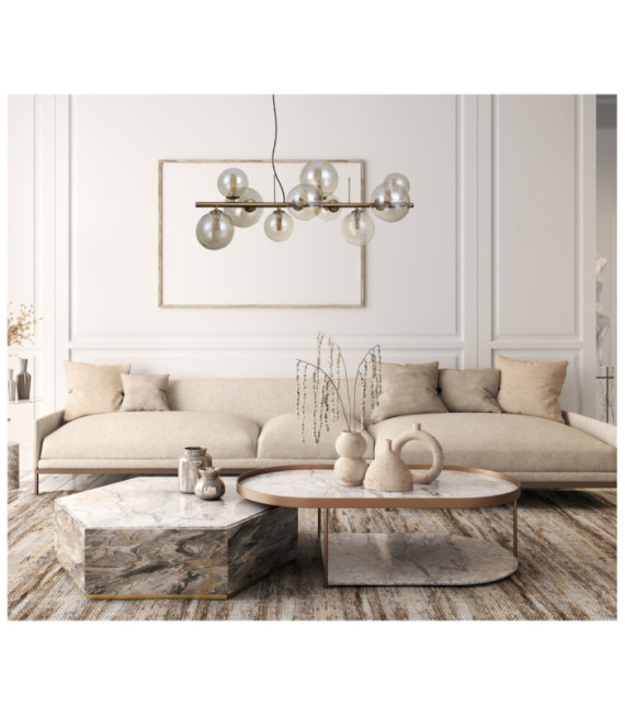 Canello Pendelleuchte Glas, Stahl Honig Messing