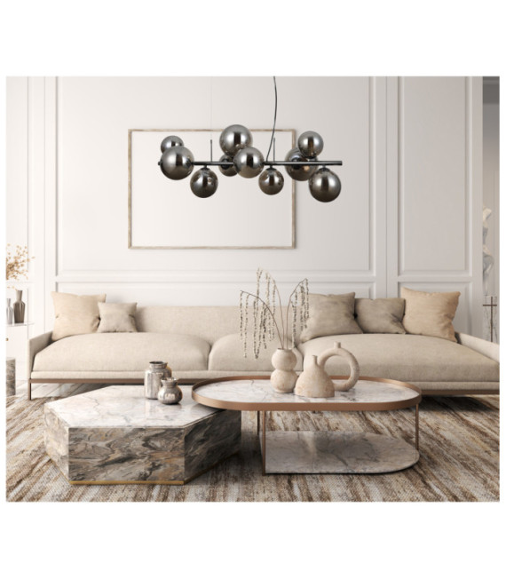 Canello pendant glass, black chrome steel