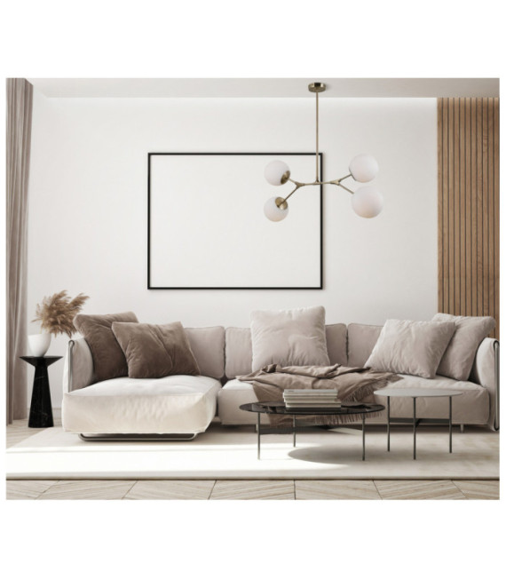Suspension Caserta Verre,acier,aluminium Antique Bronze