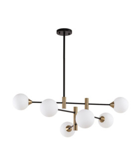 Marino lámpara colgante Vidrio, acero, aluminio Negro, Latón