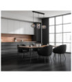 Suspension Hatella Verre,Acier Noir, Cuivre