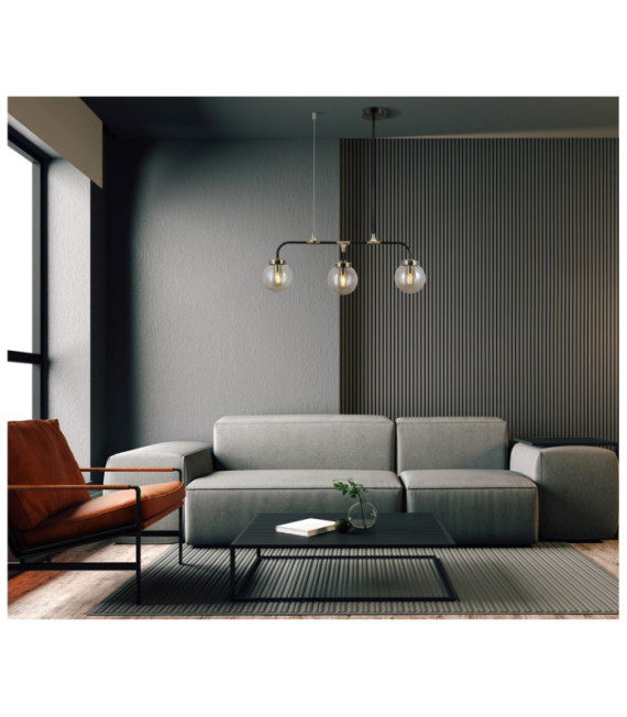 Valpena pendant light Glass, steel, aluminum Antique bronze, matt black