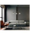 Valpena pendant light Glass, steel, aluminum Antique bronze, matt black