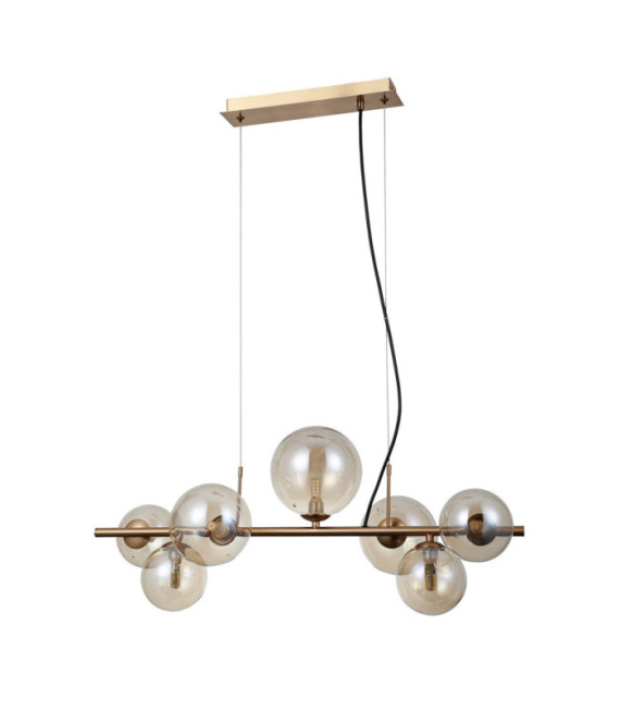 Suspension Canello Verre,Acier Miel Laiton