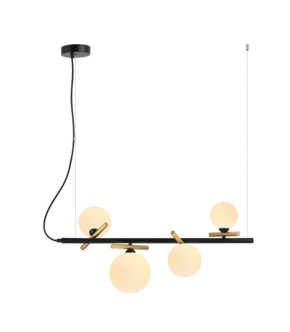Reverso Pendant Glass, Black Steel, Gold