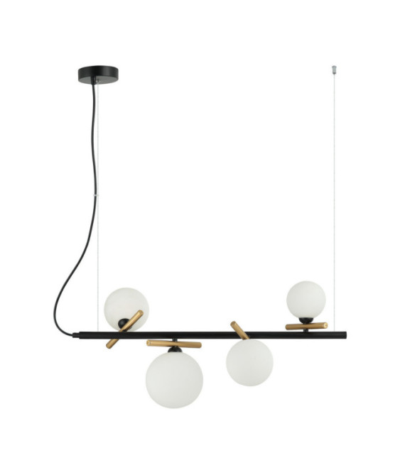 Reverso Pendant Glass, Black Steel, Gold