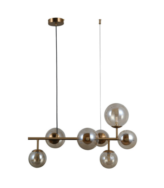 Frontera Pendant Glass, Steel Honey Brass