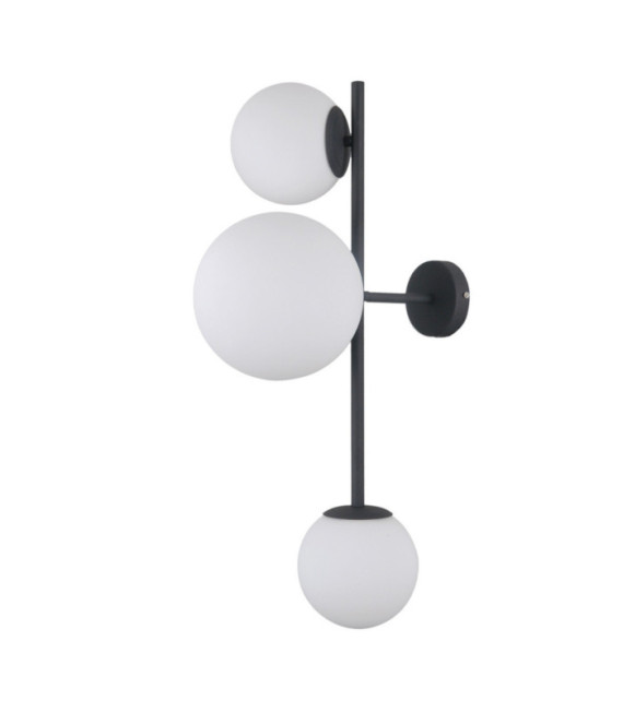 Vailante Wandleuchte Glas, Stahl, schwarz satiniertes Aluminium