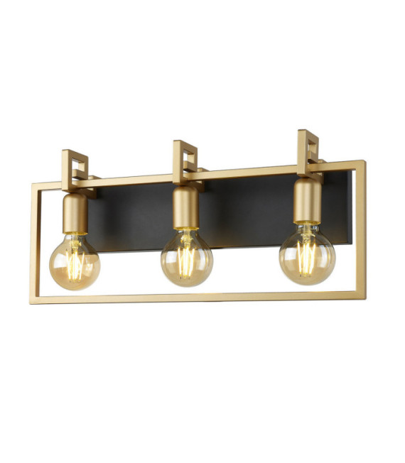 Primero Wandleuchte Stahl Gold, Mattschwarz