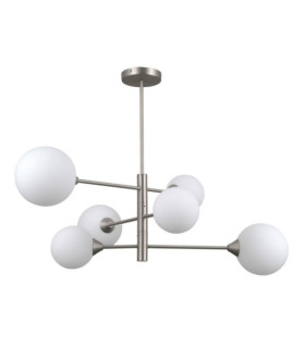 Evora Ceiling Light Glass, Steel Satin Nickel