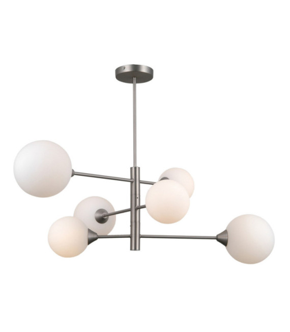 Evora Ceiling Light Glass, Steel Satin Nickel