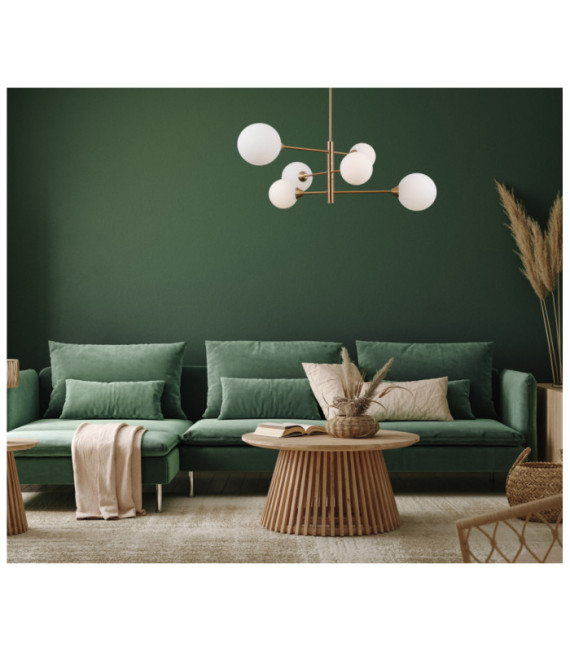 Evora Ceiling Light Glass, Steel Honey Brass