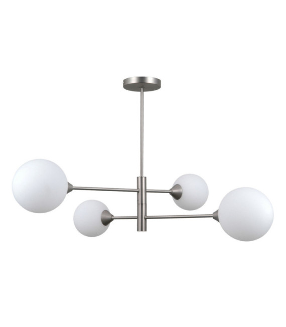 Evora Ceiling Light Glass, Steel Satin Nickel