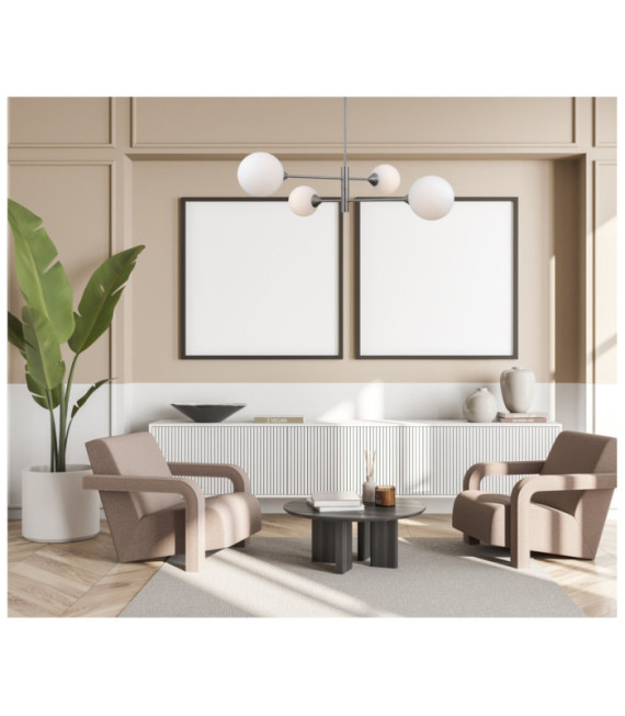 Evora Ceiling Light Glass, Steel Satin Nickel